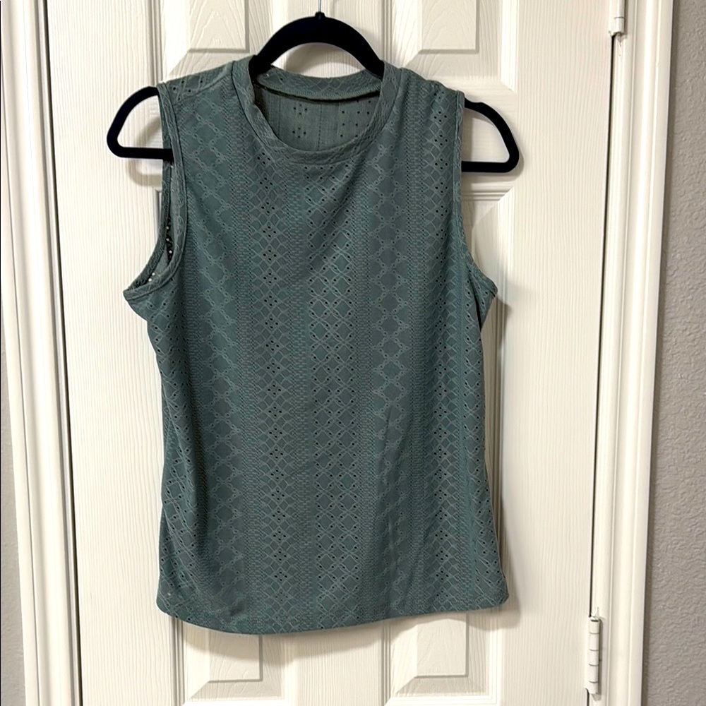 Sleeveless Green “Lace” Top